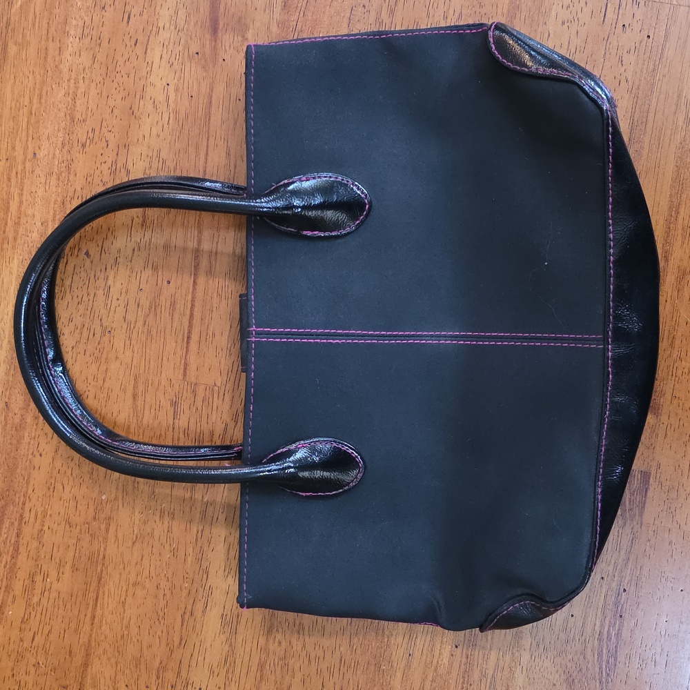 Estee Lauder Black Mini Tote Cosmetic Bag w/ pink stitching🌷🌸